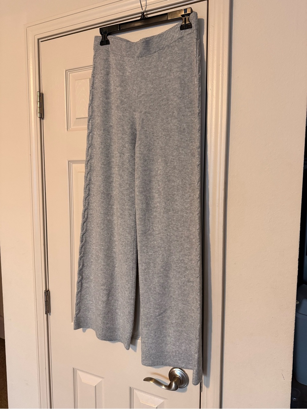 Auden Light Gray Knit Wide Leg Lounging Pants